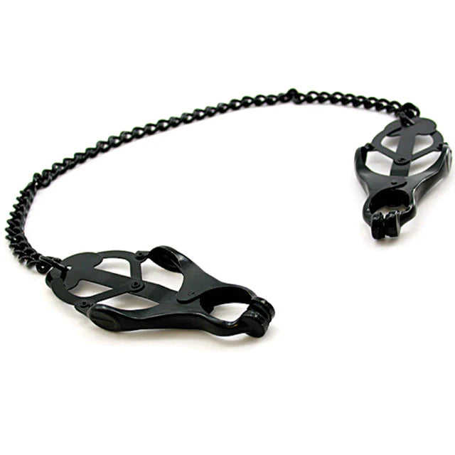 Nipple Clamps Jaws W/Chain (Black)