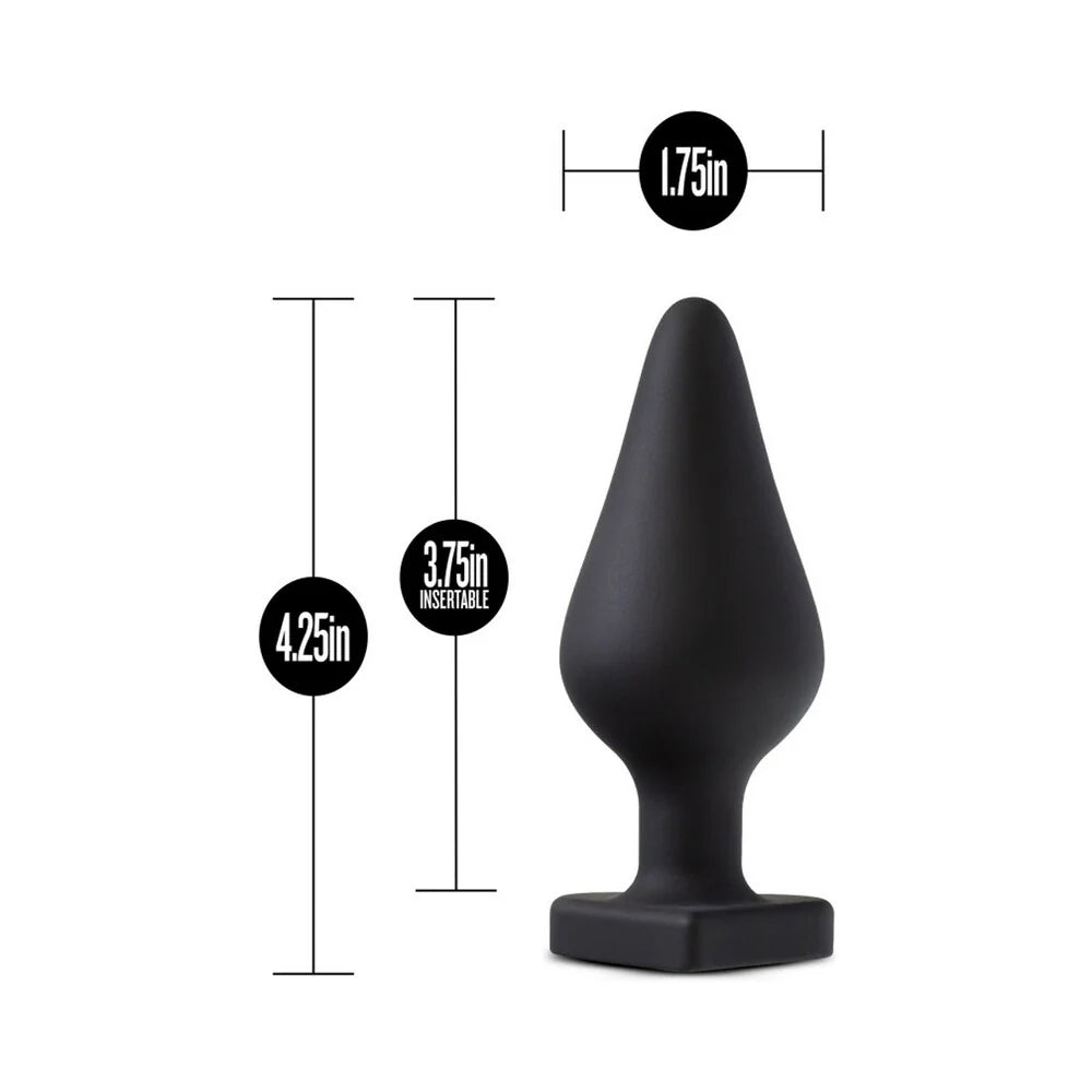 Temptasia 'Fuck Me' Heart Silicone Anal Plug – Black