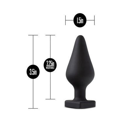 Temptasia 'Spank Me' Heart Silicone Anal Plug – Black 1.5"